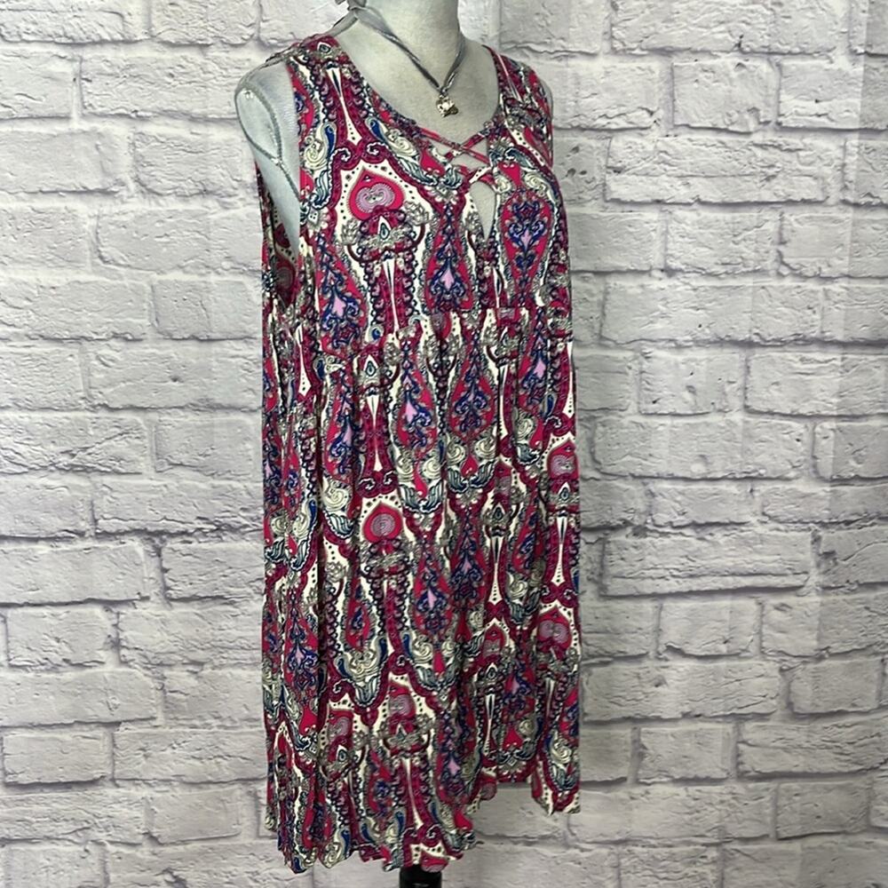 Umgee front lace paisley babydoll mini dress - Picture 3 of 9